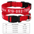 Adjustable Nylon Embroidered Dog Collar Custom ID Name Accessories Pet Collars For Small Medium Large Dogs Pets Supplies Perro