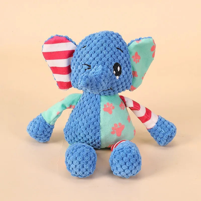 Pet Plush Toy Cute Animals Bite Resistant Interactive Squeaky Dog Chewing Toy Pet Dog Teeth Cleaning Chew Toy Pet Supplies